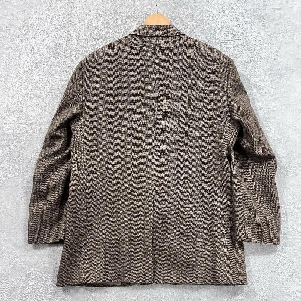 American Trend Sport 44 Coat Tweed‎ Lambswool Herringbone Blazer VTG